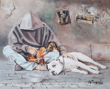 Pintura intitulada "tristeza" por Gimeno, Obras de arte originais, Óleo