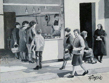 Schilderij getiteld "la tienda" door Gimeno, Origineel Kunstwerk