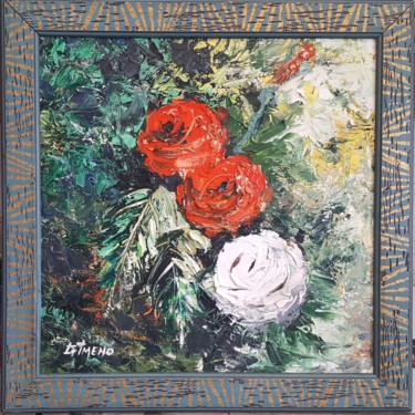 Painting titled "rosas" by Gimeno, Original Artwork, Oil