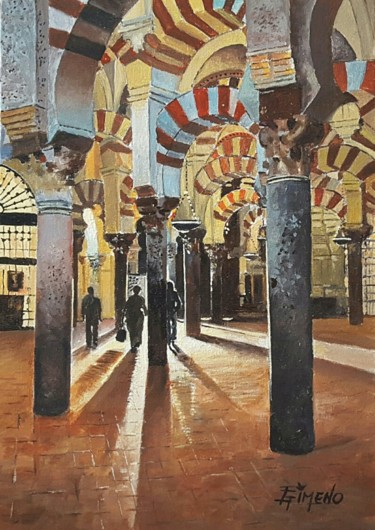 Pintura intitulada "mezquita de cordoba" por Gimeno, Obras de arte originais, Óleo