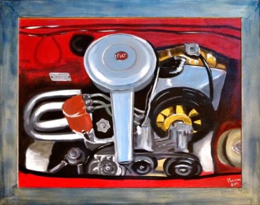 Painting titled "fiat 850" by Gianfranco Polizzi, Original Artwork, Other