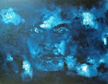 Painting titled "Blue" by Gina Lafont, Original Artwork, Oil