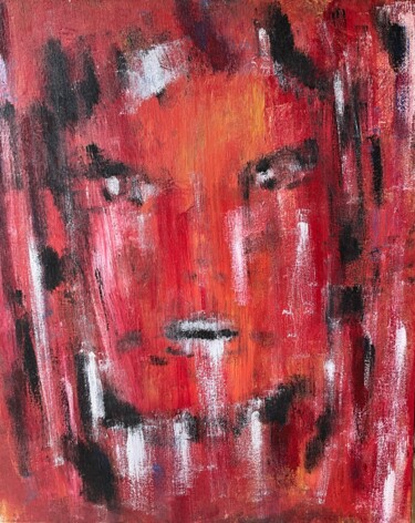 Schilderij getiteld "Brazen Red" door Gina Lafont, Origineel Kunstwerk, Olie