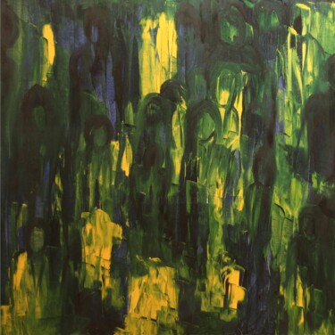 Pittura intitolato "Burnt Jungle" da Gina Lafont, Opera d'arte originale, Olio