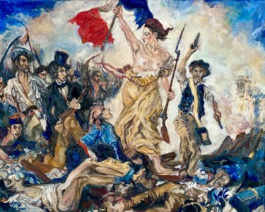 Painting titled "French Revolution (…" by Gina Son, Original Artwork, Oil