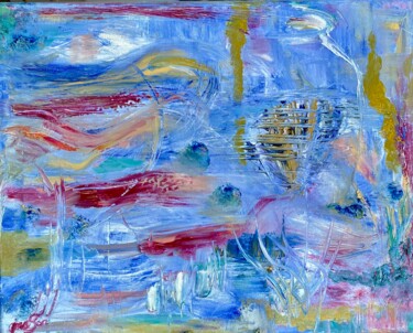 Malerei mit dem Titel "Happy Wind (Abstrac…" von Gina Son, Original-Kunstwerk, Öl