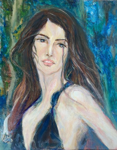 Malerei mit dem Titel "Helen of Troy Imagi…" von Gina Son, Original-Kunstwerk, Öl