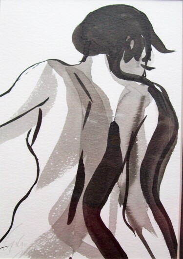 Картина под названием "Nu" - Ginette Richard, Подлинное произведение искусства, Чернила