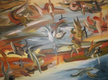 Peinture intitulée "Festivités automnal…" par Vag, Œuvre d'art originale, Huile