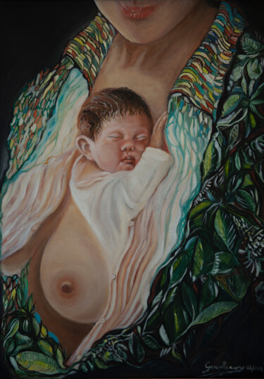Painting titled "Madre natura(inno a…" by Gino Marcone, Original Artwork, Oil