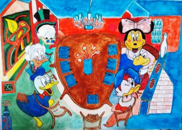 Pittura intitolato "Tutti a tavola" da Gino Gavazzi, Opera d'arte originale, Acrilico