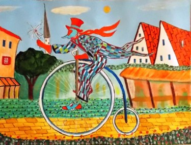 Pittura intitolato "My old Bike" da Gino Gavazzi, Opera d'arte originale