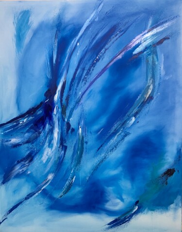 Картина под названием "Blue Ray Energy" - Gino Parisi, Подлинное произведение искусства, Акрил Установлен на Деревянная рама…