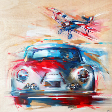 Painting titled "Automobile 33" by Gio Manetta, Original Artwork, Acrylic