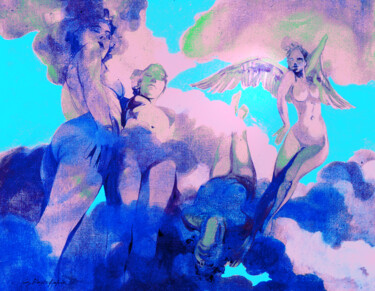 Картина под названием "Angeli e Arcangeli" - Giò Pasta, Подлинное произведение искусства, Масло Установлен на Деревянная рам…