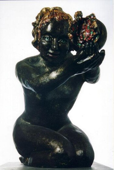 Skulptur mit dem Titel "Matilde schiude il…" von Gioba, Original-Kunstwerk, Giesserei