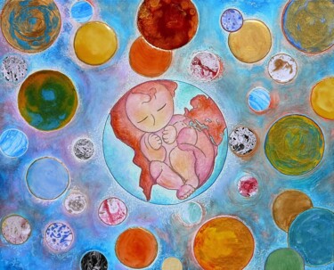 Картина под названием "My place in the wor…" - Gioia Albano, Подлинное произведение искусства, Акрил