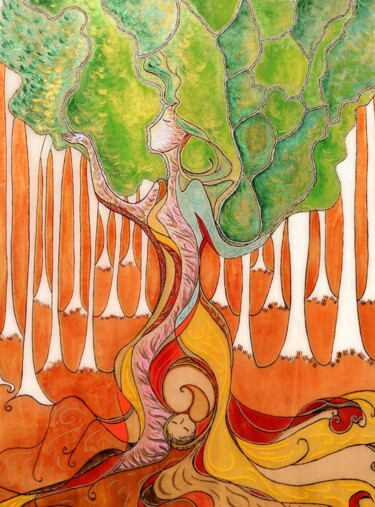 Painting titled "In the deepest root…" by Gioia Albano, Original Artwork, Acrylic