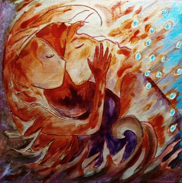 Ζωγραφική με τίτλο "In my fire" από Gioia Albano, Αυθεντικά έργα τέχνης, Ακρυλικό