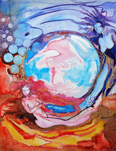 Malerei mit dem Titel "Between two worlds" von Gioia Albano, Original-Kunstwerk, Acryl