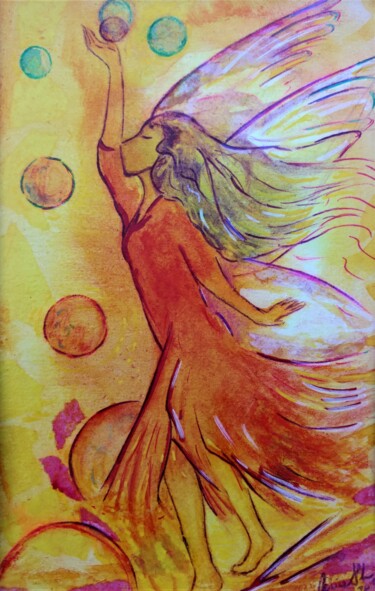 Картина под названием "Remember the playfu…" - Gioia Albano, Подлинное произведение искусства, Акварель