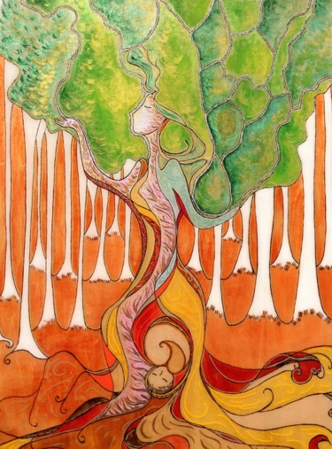 Peinture intitulée "In the deepest root…" par Gioia Albano, Œuvre d'art originale, Acrylique
