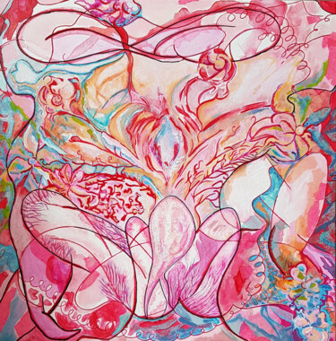 Peinture intitulée "Orgasmic world" par Gioia Albano, Œuvre d'art originale, Acrylique