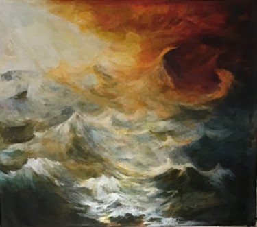 Peinture intitulée "Tempesta in alto ma…" par Giovanni (Gianni) Krinner, Œuvre d'art originale