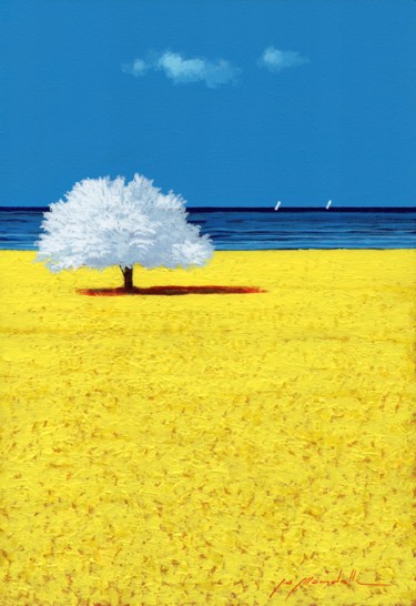 Schilderij getiteld "primavera in Norman…" door Gio Mondelli, Origineel Kunstwerk, Acryl Gemonteerd op Houten paneel