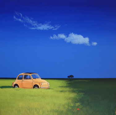 Картина под названием "FIAT 500" - Gio Mondelli, Подлинное произведение искусства, Акрил