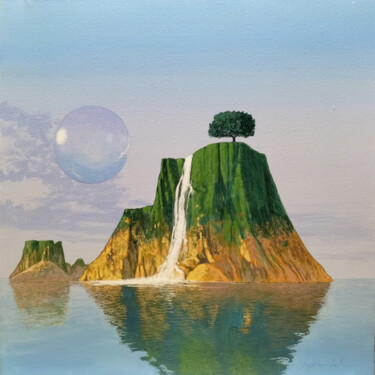 Painting titled "L'isola della vita" by Gio Mondelli, Original Artwork, Acrylic