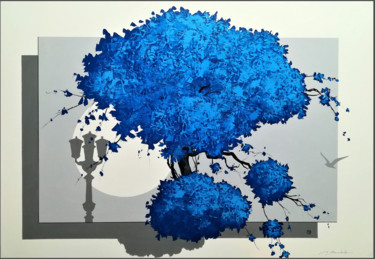 제목이 "Albero blu"인 미술작품 Gio Mondelli로, 원작, 아크릴