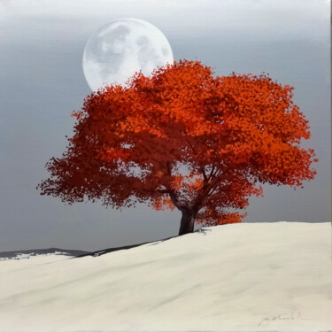 Painting titled "Incontro con la Luna" by Gio Mondelli, Original Artwork, Acrylic