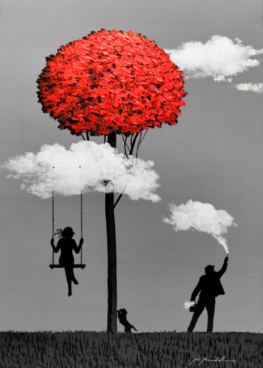 Peinture intitulée "Una nuvola per sogn…" par Gio Mondelli, Œuvre d'art originale, Acrylique