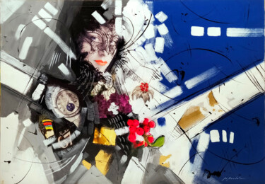 Collages intitulée "VENICE-CARNIVAL" par Gio Mondelli, Œuvre d'art originale, Acrylique