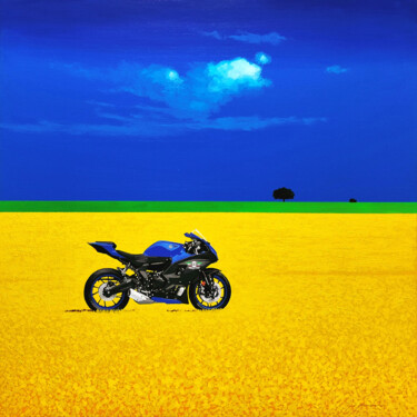 Schilderij getiteld "Yamaha R7" door Gio Mondelli, Origineel Kunstwerk, Acryl