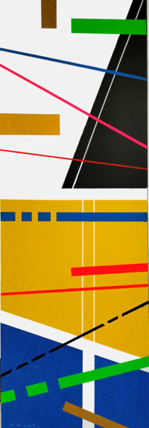 Картина под названием "LINEE MULTICOLOR 105" - Gio Mondelli, Подлинное произведение искусства, Акрил