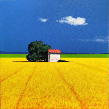 Pintura titulada "Casetta nel giallo" por Gio Mondelli, Obra de arte original, Acrílico