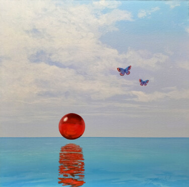Malerei mit dem Titel "Leggerezza in volo" von Gio Mondelli, Original-Kunstwerk, Acryl
