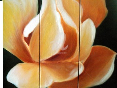 Painting titled "trittico in giallo" by Giordana Bussoli, Original Artwork