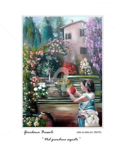 Pittura intitolato "nel giardino segreto" da Giordana Bussoli, Opera d'arte originale