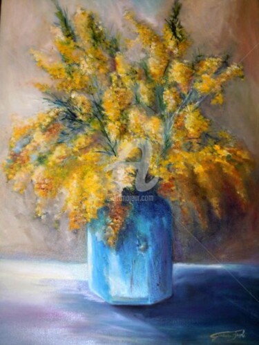 Pittura intitolato "mimosa" da Giordana Bussoli, Opera d'arte originale