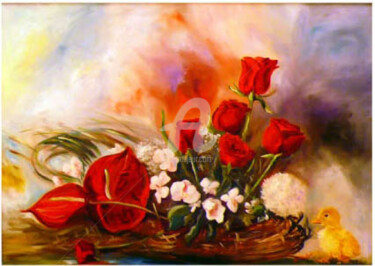 Pittura intitolato "primavera" da Giordana Bussoli, Opera d'arte originale