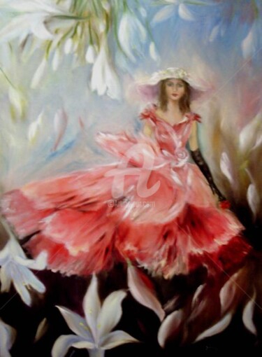 Painting titled "principessa di fiori" by Giordana Bussoli, Original Artwork