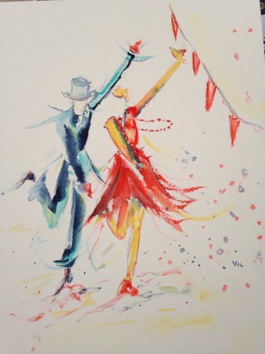 Painting titled "danse danse danse" by Valerie Giordanengo, Original Artwork