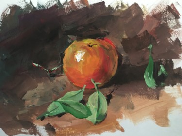 Painting titled "Apple" by Giorgi Kikvadze, Original Artwork, Gouache