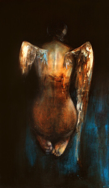 Painting titled "Angel" by Giorgi Kobiashvili (KOBI), Original Artwork, Acrylic