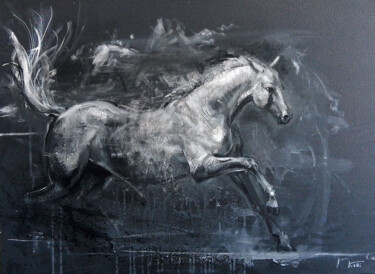 Painting titled "horse" by Giorgi Kobiashvili (KOBI), Original Artwork, Oil