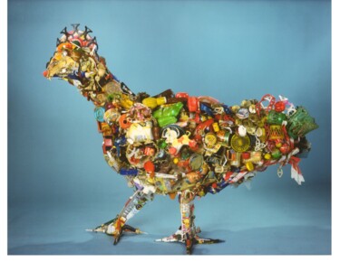 Sculpture intitulée "Extrogenated Hen" par Giorgio Bertin, Œuvre d'art originale