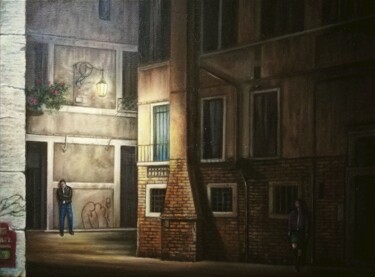 Schilderij getiteld "Appuntamento al buio" door Giorgio Cavalieri, Origineel Kunstwerk, Olie